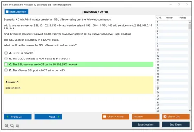 Citrix 1Y0-240 Citrix NetScaler 12 Essentials and Traffic Management Practice test exam simulator test engine exam Prep practice test questions answers Image 7