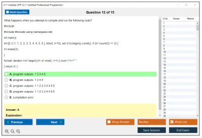 C++ Institute CPP C++ Certified Professional Programmer Practice test exam simulator test engine exam Prep practice test questions answers Image 12