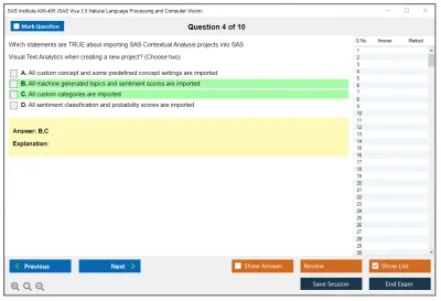 SAS Institute A00-405 SAS Viya 3.5 Natural Language Processing and Computer Vision Practice test exam simulator test engine exam Prep practice test questions answers Image 4