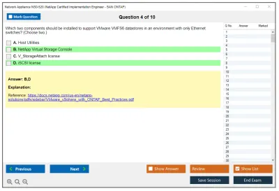 Network Appliance NS0-520 NetApp Certified Implementation Engineer - SAN Specialist ONTAP Practice test exam simulator test engine exam Prep practice test questions answers Image 4