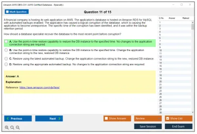Amazon AWS DBS-C01 AWS Certified Database - Specialty Practice test exam simulator test engine exam Prep practice test questions answers Image 11