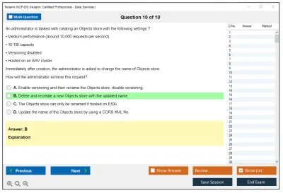 Nutanix NCP-DS Nutanix Certified Professional - Data Services Practice test exam simulator test engine exam Prep practice test questions answers Image 10
