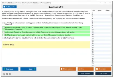 Salesforce B2C-Solution-Architect Salesforce Certified B2C Solution Architect Practice test exam simulator test engine exam Prep practice test questions answers Image 2