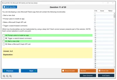 Microsoft MS-100 Microsoft 365 Identity and Services Practice test exam simulator test engine exam Prep practice test questions answers Image 11