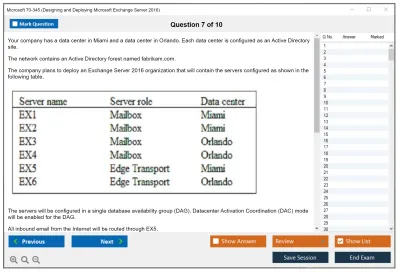 Microsoft 70-345 Designing and Deploying Microsoft Exchange Server 2016 Practice test exam simulator test engine exam Prep practice test questions answers Image 7