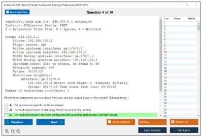 Juniper JN0-663 Service Provider Routing and Switching Professional (JNCIP-SP) Practice test exam simulator test engine exam Prep practice test questions answers Image 4