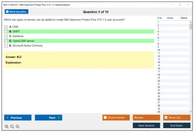 IBM C1000-077 IBM Spectrum Protect Plus V10.1.5 Implementation Practice test exam simulator test engine exam Prep practice test questions answers Image 3