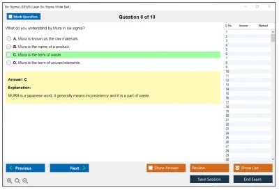 Six Sigma LSSWB Lean Six Sigma White Belt Practice test exam simulator test engine exam Prep practice test questions answers Image 8