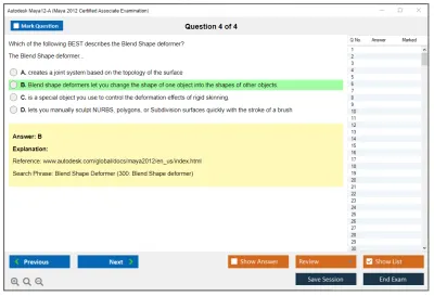 Autodesk Maya12-A Maya 2012 Certified Associate Examination Practice test exam simulator test engine exam Prep practice test questions answers Image 4