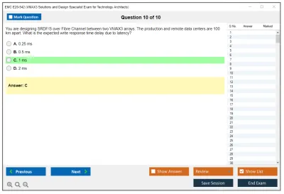 EMC E20-542 VMAX3 Solutions and Design Specialist Exam for Technology Architects Practice test exam simulator test engine exam Prep practice test questions answers Image 10