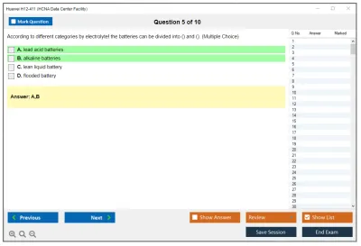 Huawei H12-411 HCNA Data Center Facility Practice test exam simulator test engine exam Prep practice test questions answers Image 5