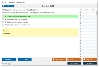 PEOPLECERT DevSecOps PeopleCert DevSecOps Exam Practice test exam simulator test engine exam Prep practice test questions answers Image 3