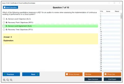 Isaca CCAK Certificate of Cloud Auditing Knowledge Practice test exam simulator test engine exam Prep practice test questions answers Image 7