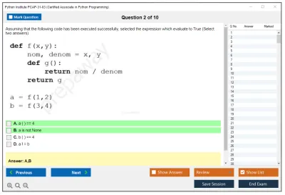 Python Institute PCAP-31-03 Certified Associate in Python Programming Practice test exam simulator test engine exam Prep practice test questions answers Image 2