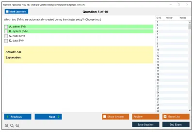 Network Appliance NS0-183 NetApp Certified Storage Installation Engineer, ONTAP Practice test exam simulator test engine exam Prep practice test questions answers Image 5