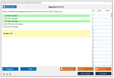 Alcatel-Lucent 4A0-103 Alcatel-Lucent Multi Protocol Label Switching Practice test exam simulator test engine exam Prep practice test questions answers Image 6