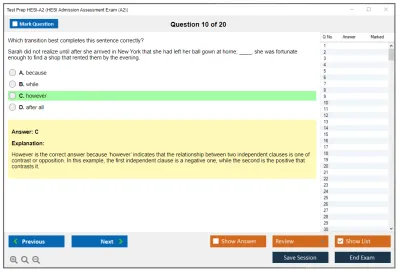 Test Prep HESI-A2 HESI Admission Assessment Exam (A2) Practice test exam simulator test engine exam Prep practice test questions answers Image 10