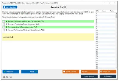 Pegasystems PEGAPCLSA86V2 Lead System Architect (LSA) Pega Architecture Exam 86V2 Practice test exam simulator test engine exam Prep practice test questions answers Image 5