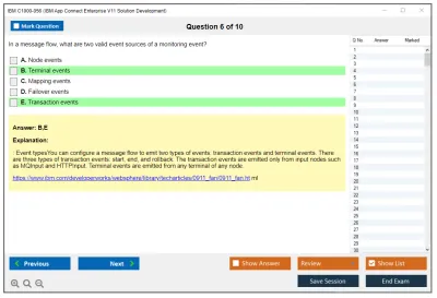 IBM C1000-056 IBM App Connect Enterprise V11 Solution Development Practice test exam simulator test engine exam Prep practice test questions answers Image 6