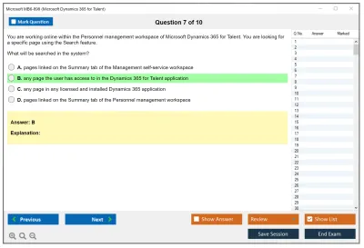 Microsoft MB6-898 Microsoft Dynamics 365 for Talent Practice test exam simulator test engine exam Prep practice test questions answers Image 7