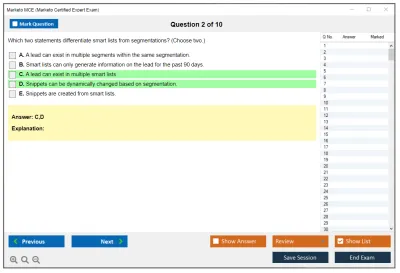 Marketo MCE Marketo Certified Expert Exam Practice test exam simulator test engine exam Prep practice test questions answers Image 2