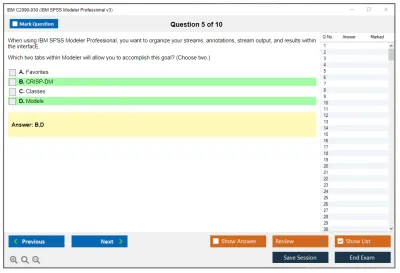 IBM C2090-930 IBM SPSS Modeler Professional v3 Practice test exam simulator test engine exam Prep practice test questions answers Image 5