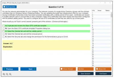 Juniper JPR-934 Security, Expert (JNCIE-SEC) Practice test exam simulator test engine exam Prep practice test questions answers Image 5