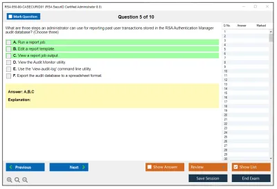 RSA 050-80-CASECURID01 RSA SecurID Certified Administrator 8.0 Exam Practice test exam simulator test engine exam Prep practice test questions answers Image 5