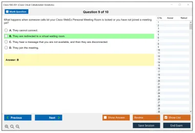 Cisco 500-301 Cisco Cloud Collaboration Solutions Practice test exam simulator test engine exam Prep practice test questions answers Image 9