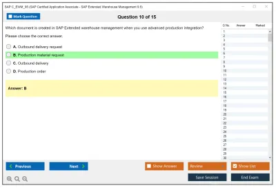 SAP C_EWM_95 SAP Certified Application Associate - SAP Extended Warehouse Management 9.5 Practice test exam simulator test engine exam Prep practice test questions answers Image 10