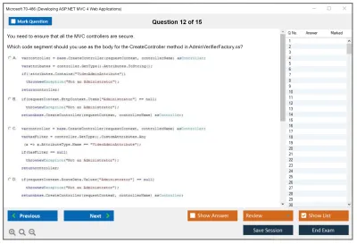 Microsoft 70-486 Developing ASP.NET MVC 4 Web Applications Practice test exam simulator test engine exam Prep practice test questions answers Image 12