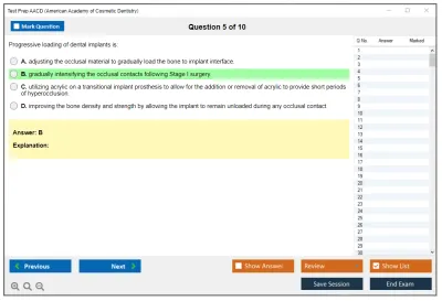 Test Prep AACD American Academy of Cosmetic Dentistry Practice test exam simulator test engine exam Prep practice test questions answers Image 5