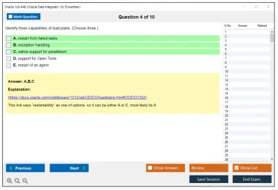 Oracle 1z0-448 Oracle Data Integrator 12cEssentials Practice test exam simulator test engine exam Prep practice test questions answers Image 4