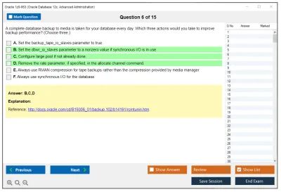 Oracle 1z0-063 Oracle Database 12c: Advanced Administration Practice test exam simulator test engine exam Prep practice test questions answers Image 6