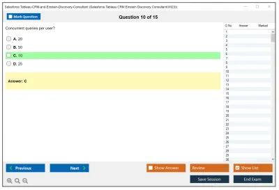 Salesforce Tableau-CRM-and-Einstein-Discovery-Consultant Salesforce Tableau CRM Einstein Discovery Consultant Practice test exam simulator test engine exam Prep practice test questions answers Image 10