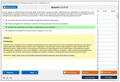 CompTIA CS0-002 CompTIA CySA+ Certification Exam (CS0-002) Practice test exam simulator test engine exam Prep practice test questions answers Image 13