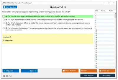IAPP CIPM Certified Information Privacy Manager (CIPM) Practice test exam simulator test engine exam Prep practice test questions answers Image 7