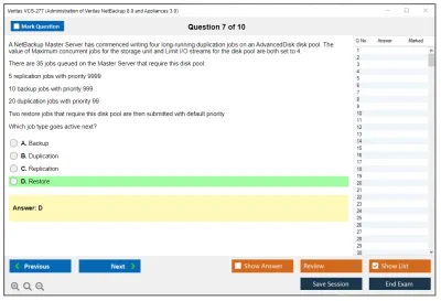 Veritas VCS-277 Administration of Veritas NetBackup 8.0 and NetBackup Appliances 3.0 Practice test exam simulator test engine exam Prep practice test questions answers Image 7