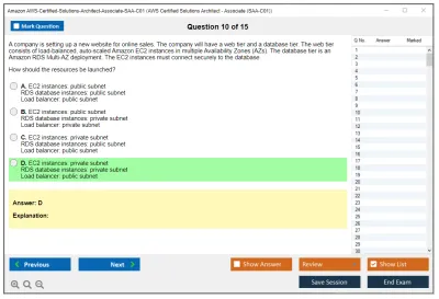 Amazon AWS AWS-Certified-Solutions-Architect-Associate-SAA-C01 AWS Certified Solutions Architect - Associate (SAA-C01) Practice test exam simulator test engine exam Prep practice test questions answers Image 10