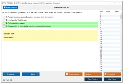 SAP C_FIORDEV_22 SAP Certified Development AssociateSAP Fiori Application Developer Practice test exam simulator test engine exam Prep practice test questions answers Image 5