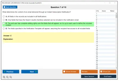 RSA 050-6201-ARCHERASC01 RSA Archer Associate Exam6201 Practice test exam simulator test engine exam Prep practice test questions answers Image 7