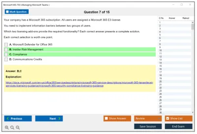 Microsoft MS-700 Managing Microsoft Teams Practice test exam simulator test engine exam Prep practice test questions answers Image 7