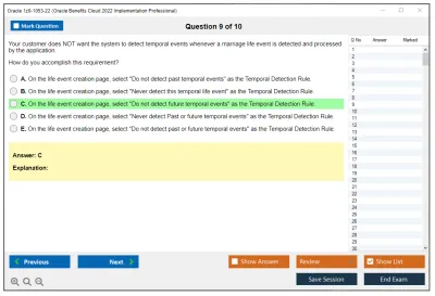 Oracle 1z0-1053-22 Oracle Benefits Cloud 2022 Implementation Professional Practice test exam simulator test engine exam Prep practice test questions answers Image 9