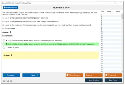 CyberArk PAM-DEF CyberArk Defender - PAM Practice test exam simulator test engine exam Prep practice test questions answers Image 9