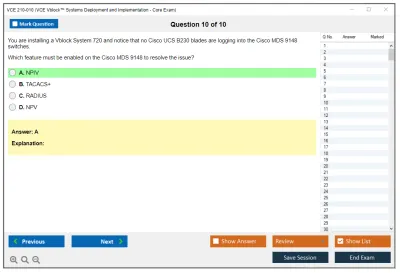VCE 210-010 VCE Vblock™ Systems Deployment and Implementation - Core Exam Practice test exam simulator test engine exam Prep practice test questions answers Image 10