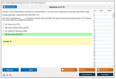 Citrix 1Y0-241 Deploy and Manage Citrix ADC with Traffic Management Practice test exam simulator test engine exam Prep practice test questions answers Image 8