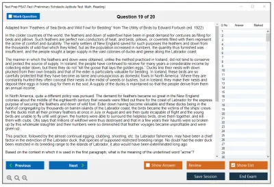 Test Prep PSAT-Test Preliminary Scholastic Aptitude Test: Math, Reading Practice test exam simulator test engine exam Prep practice test questions answers Image 19