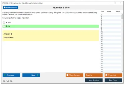 HP HPE2-CP08 Implementing Object Storage for Active Archive Practice test exam simulator test engine exam Prep practice test questions answers Image 9