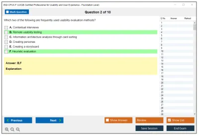 iSQI CPUX-F UXQB Certified Professional for Usability and User Experience - Foundation Level Practice test exam simulator test engine exam Prep practice test questions answers Image 2