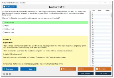 RedHat RH033 Red Hat Linux Essentials Practice test exam simulator test engine exam Prep practice test questions answers Image 10
